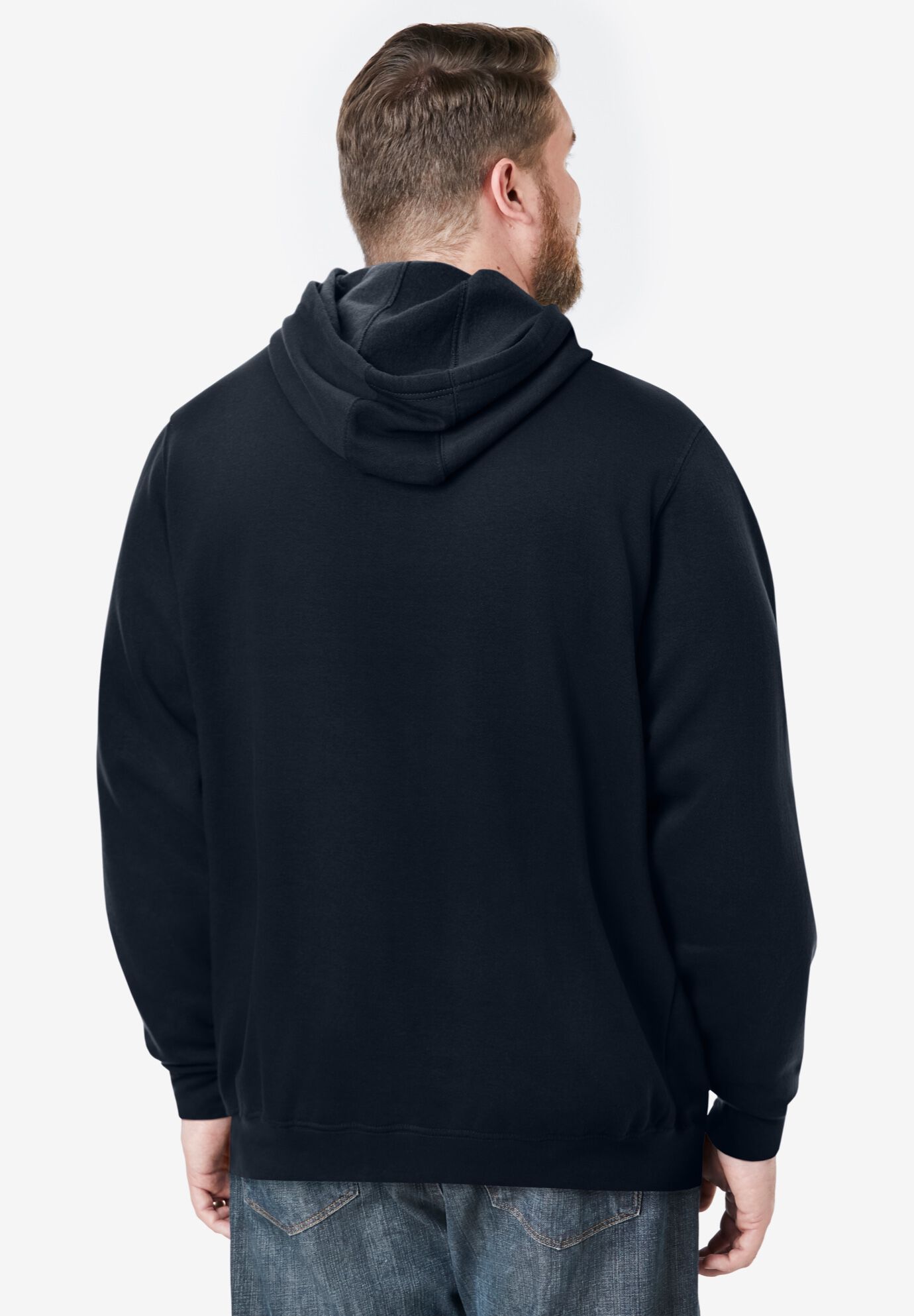 Big Tall Fleece Pullover Hoodie Black King Size