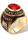 Gold-Plated Ruby United States Marines Ring, , on-hover image number null