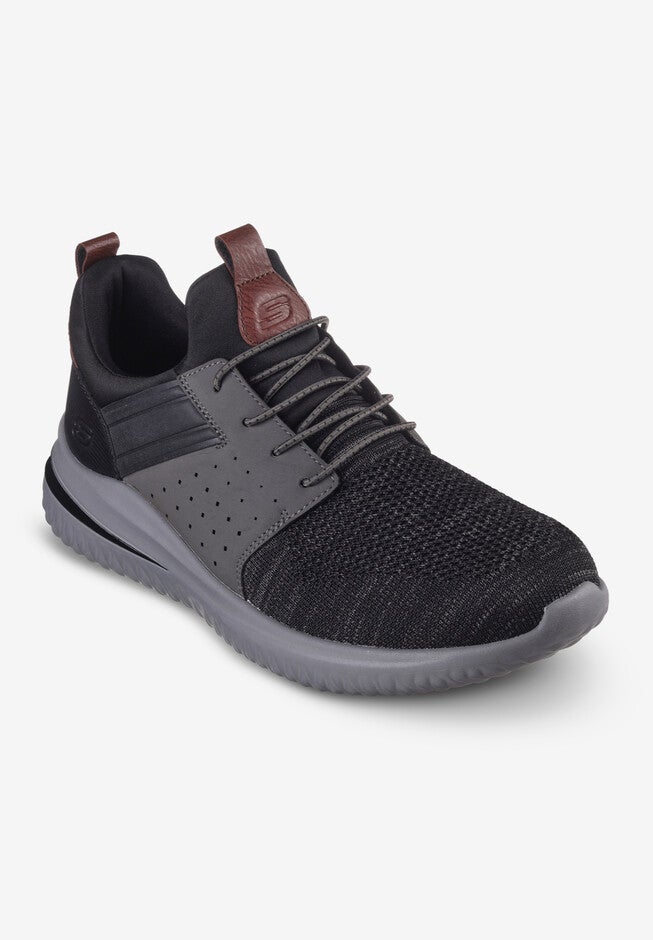 Skechers® Delson 3.0 Cicada shoes, BLACK GREY MESH, hi-res image number null