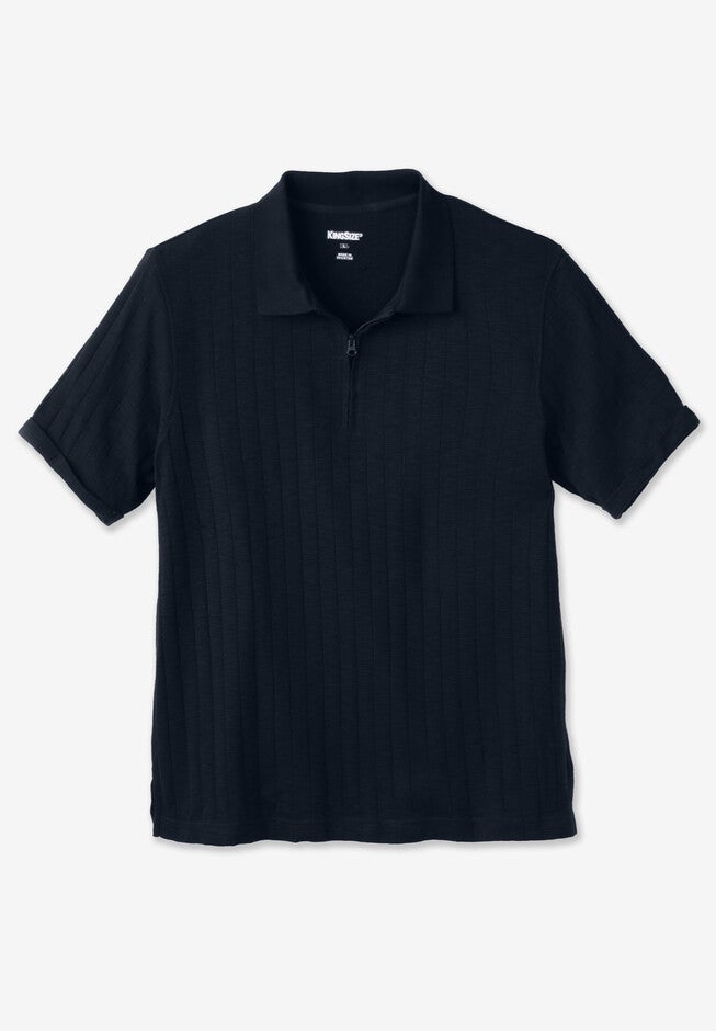 1/4 Zip drop needle polo, BLACK, hi-res image number null