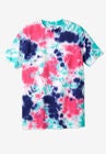 Lightweight Longer-Length Crewneck T-Shirt, ELECTRIC PINK MARBLE, hi-res image number null
