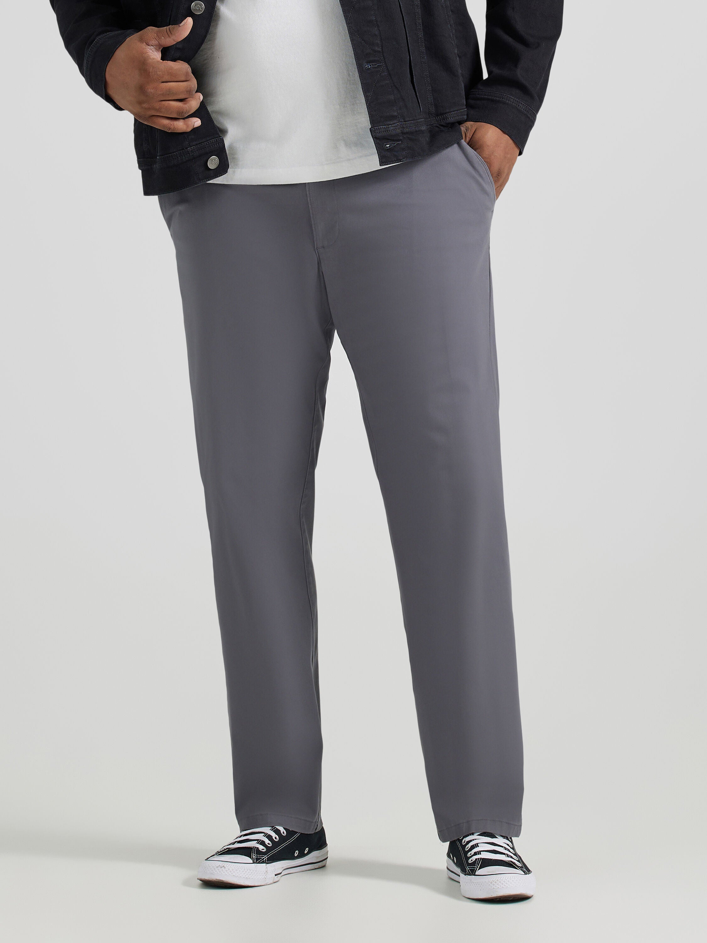 Extreme Motion Regular Straight Flat Front Pant, PAINTERS GREY, hi-res image number 0
