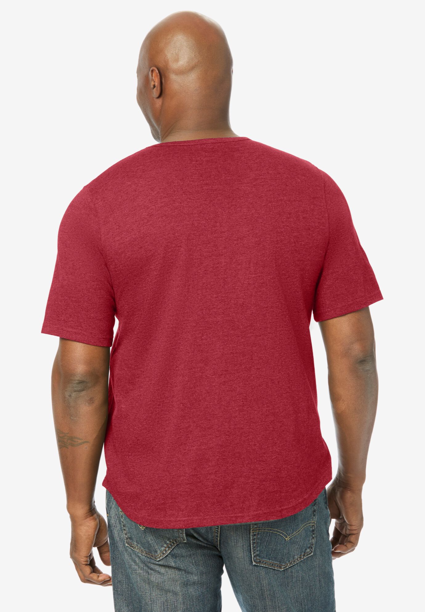 SILVER Cooling Pocket Crewneck, HEATHER BURGUNDY, alternate image number 2