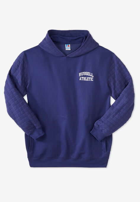Russell® Quilted Sleeve Hooded Sweatshirt, WASHED NAVY, hi-res image number null