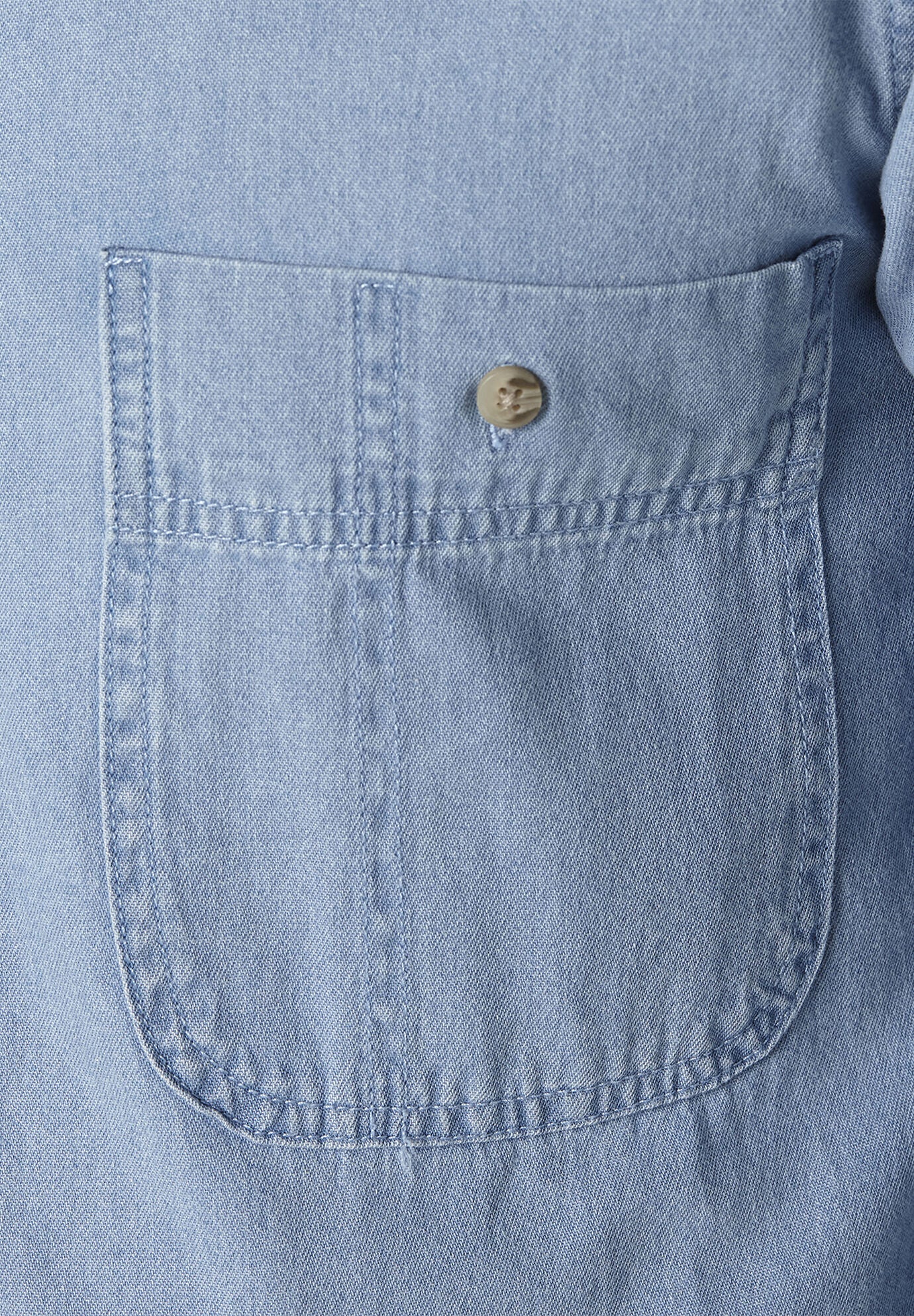 Wrangler Rugged Wear Basic Denim Shirt, STONEWASH, alternate image number 5