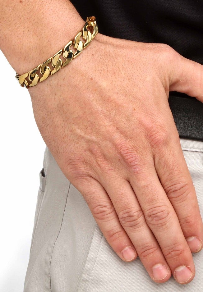 2 Piece Gold Tone and Silvertone 9 inches Curb-Link Bracelet, , alternate image number 2