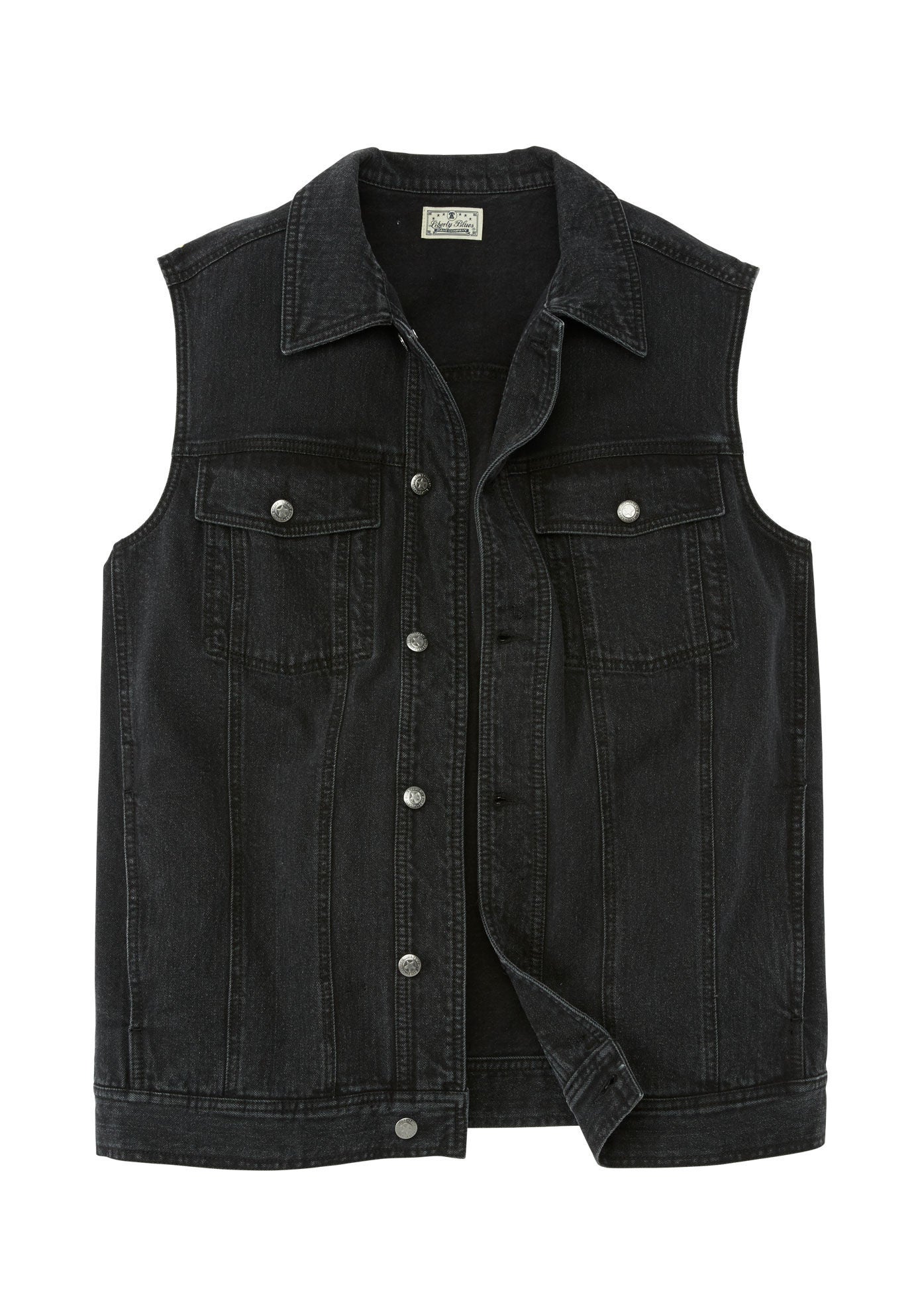Men s Liberty Blues Denim Vest Black Denim