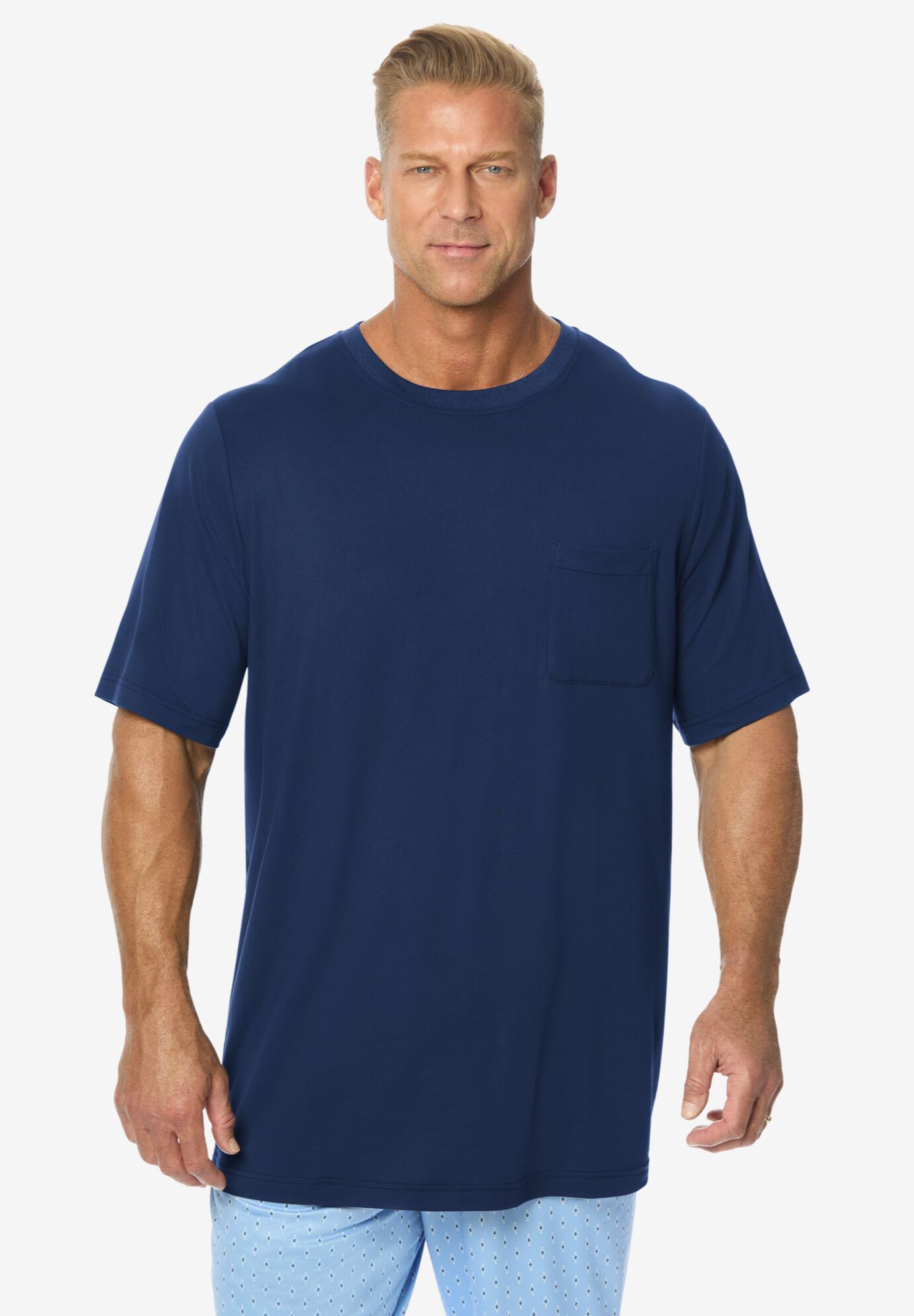 Ultra-Soft Pajama Crewneck Tee, NAVY, alternate image number 3