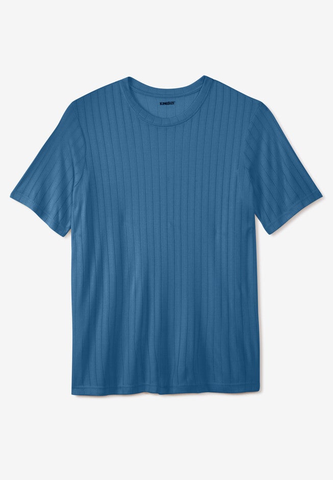 Plaited Crewneck Shirt, BLUE ROCK, hi-res image number 0