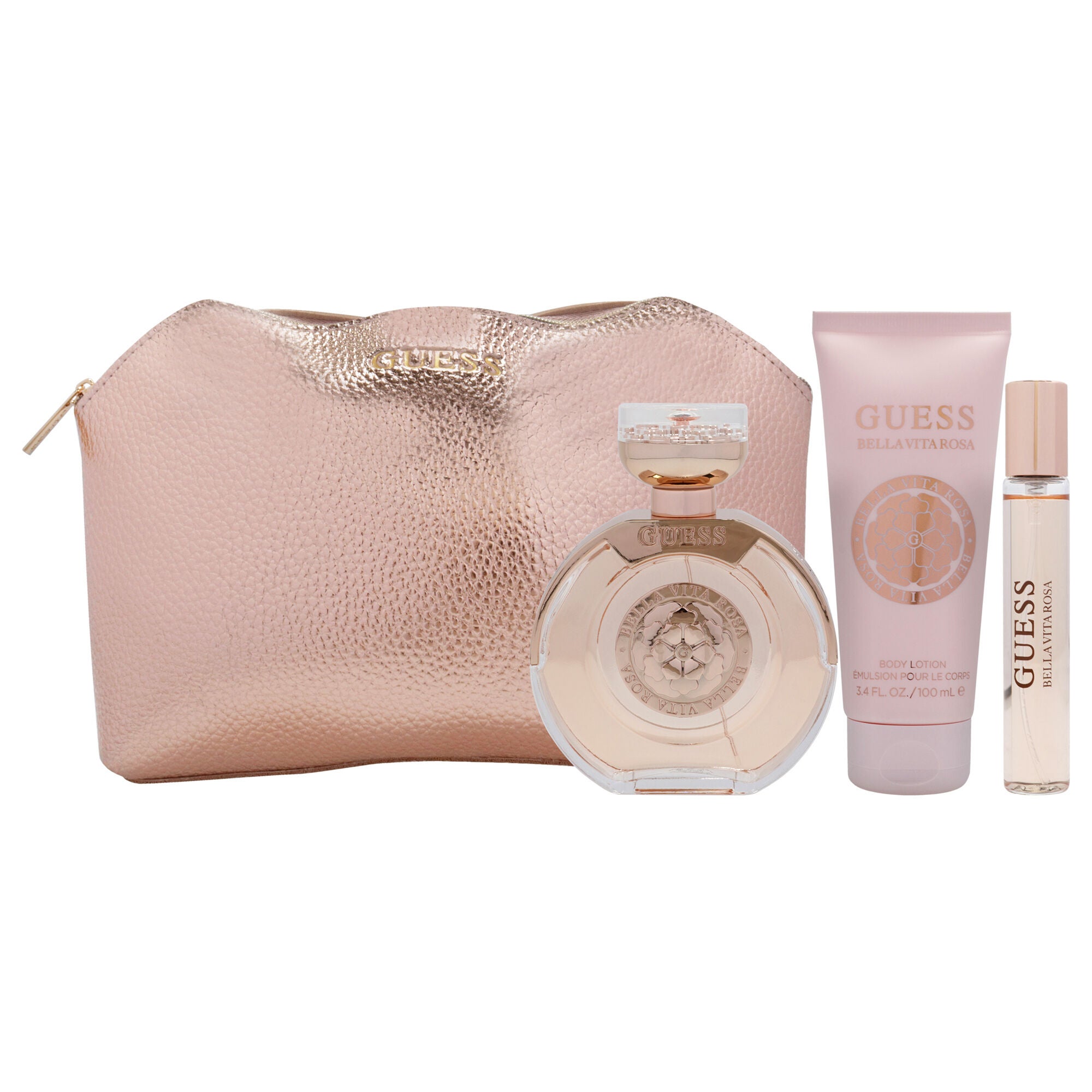 Guess Bella Vita Rosa by Guess for Women - 4 Pc Gift Set 3.4oz EDT Spray, 0.5oz EDT Travel spray, 3.4oz Body Lotion, Pouch, See Description, alternate image number 4