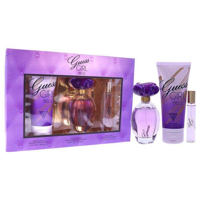 Guess Girl Belle by Guess for Women - 3 Pc Gift Set 3.4oz EDT Spray , 0.5oz EDP Travel Spray, 6.7oz Body Lotion, , alternate image number null