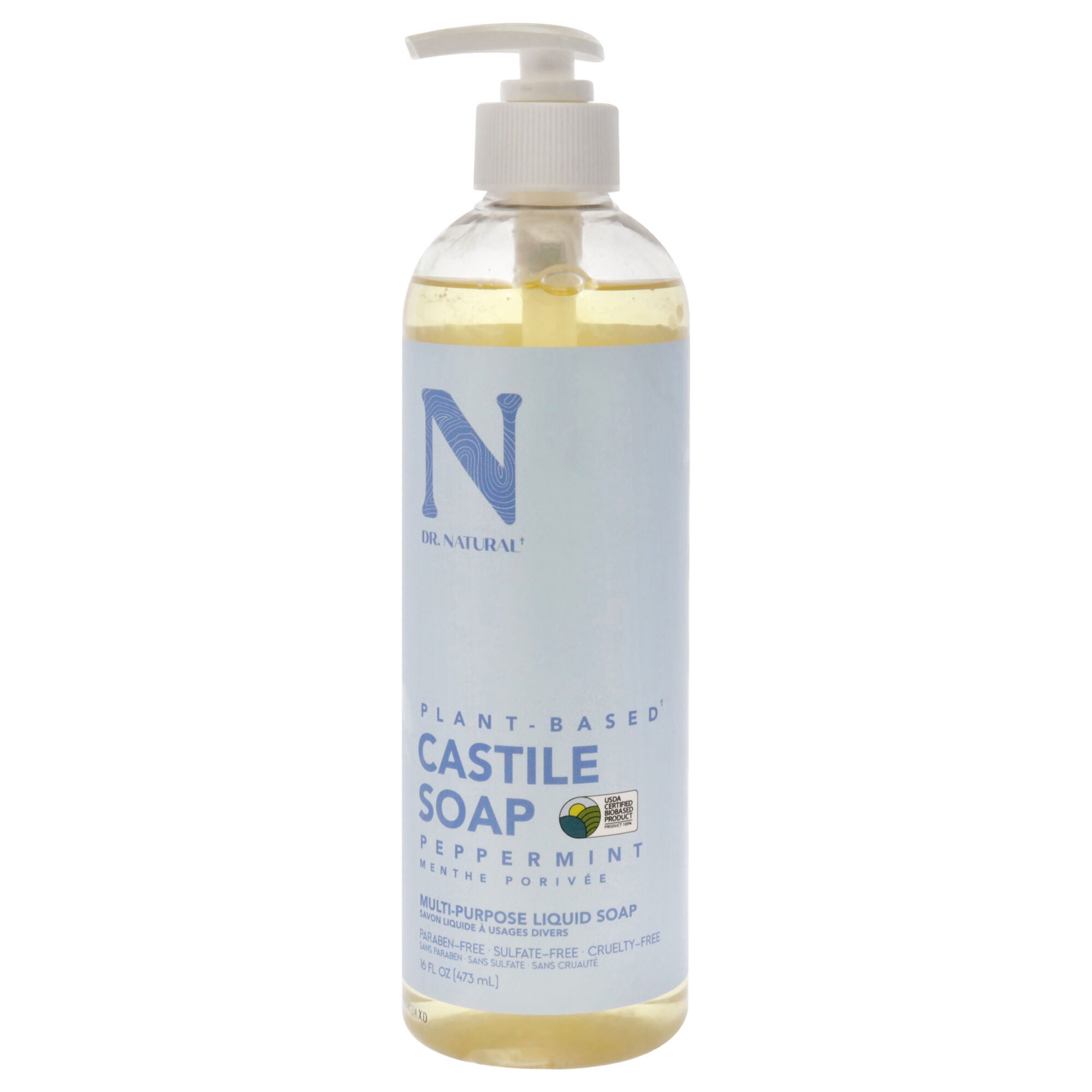 Castile Liquid Soap - Peppermint by Dr. Natural for Unisex - 16 oz Soap, See Description, hi-res image number 0