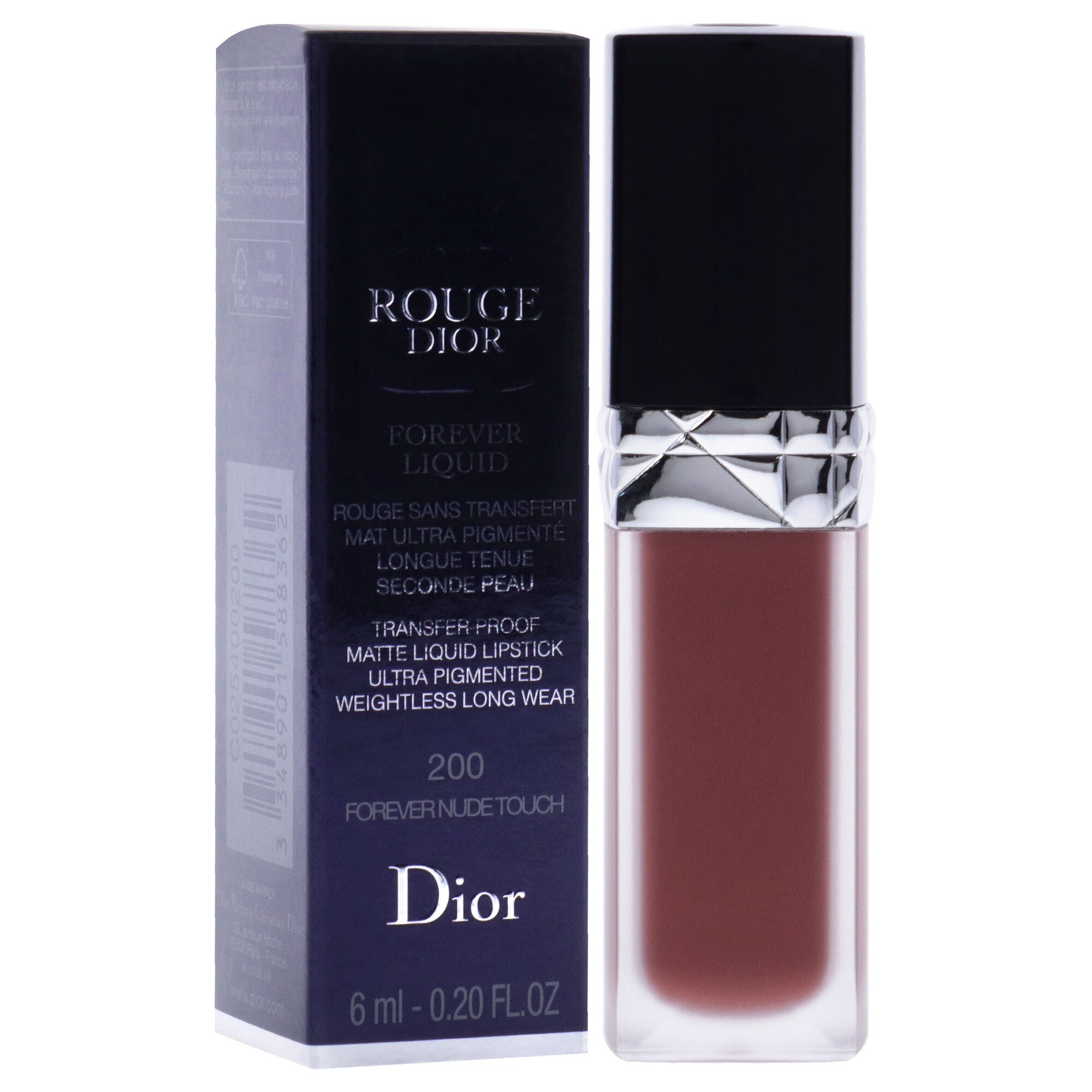 Rouge Dior Forever Liquid Matte - 200 Forever Nude Touch by Christian Dior for Women - 0.2 oz Lipstick, See Description, alternate image number 1