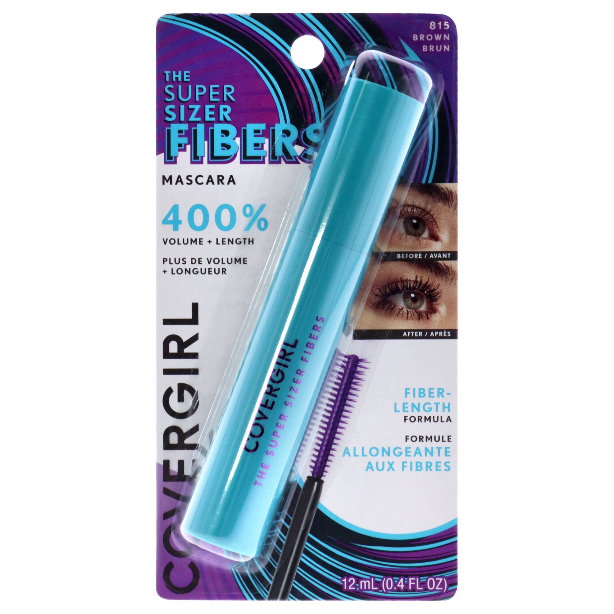 The Super Sizer Fibers Mascara - 815 Brown Brun by CoverGirl for Women - 0.4 oz Mascara, See Description, hi-res image number 0