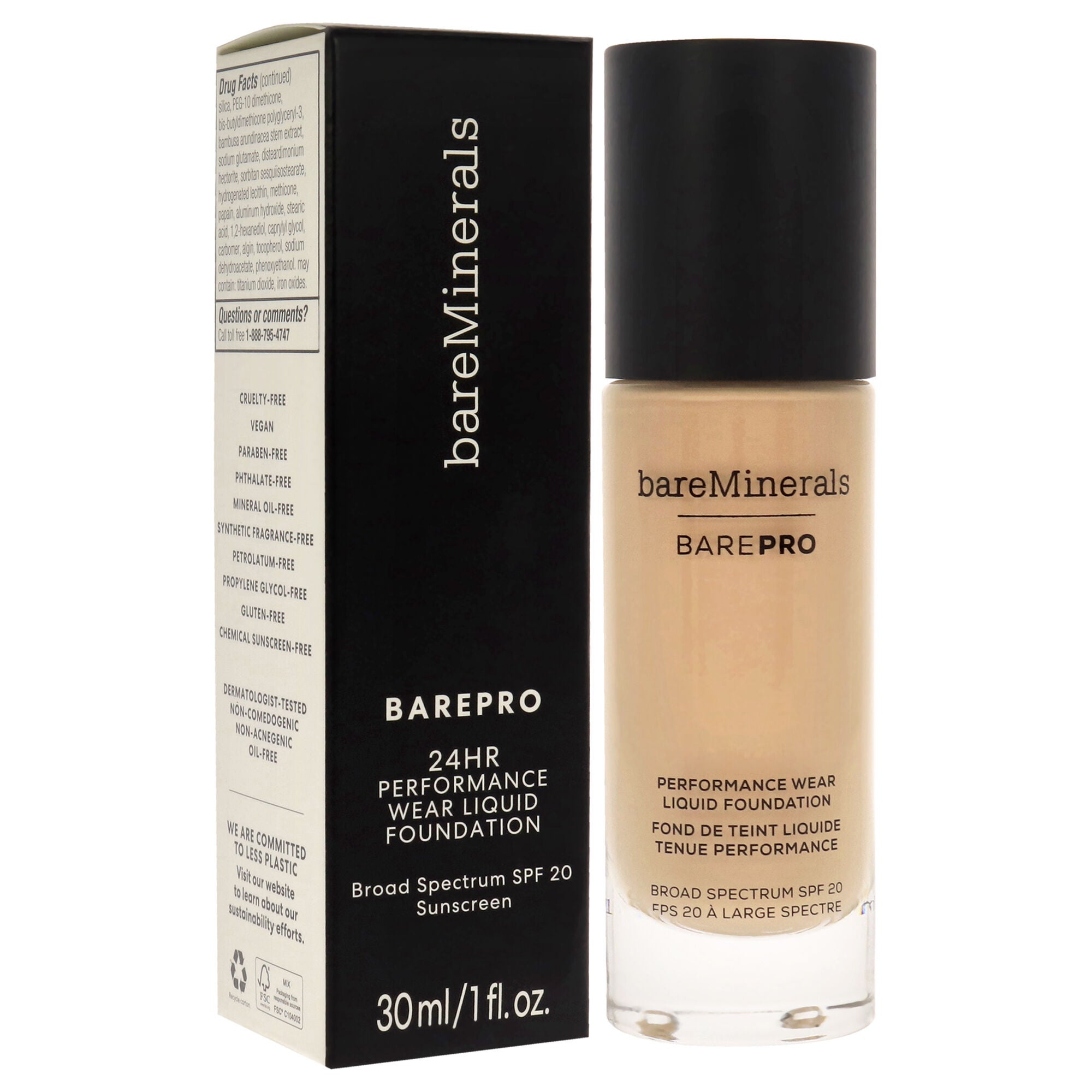 Barepro Performance Wear Liquid Foundation SPF 20 - 10 Cool Beige by bareMinerals for Women - 1 oz Foundation, , alternate image number 7