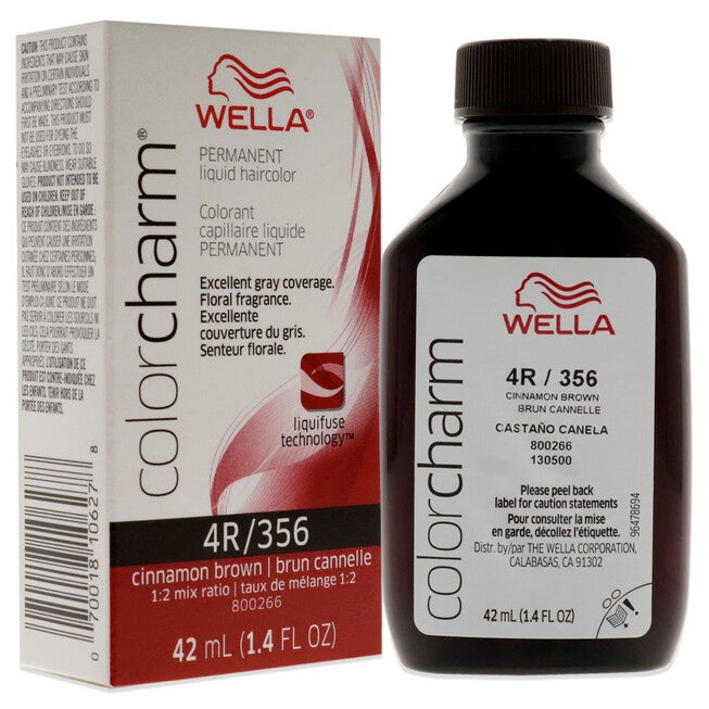 Color Charm Permanent Liquid Haircolor - 356 4R Cinnamon Brown by Wella for Unisex - 1.4 oz Hair Color, NA, alternate image number null