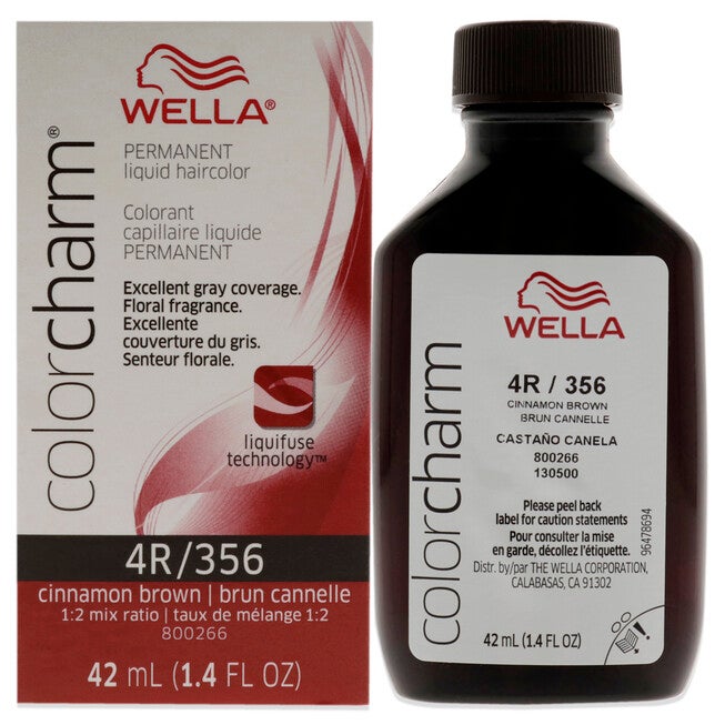 Color Charm Permanent Liquid Haircolor - 356 4R Cinnamon Brown by Wella for Unisex - 1.4 oz Hair Color, NA, hi-res image number null