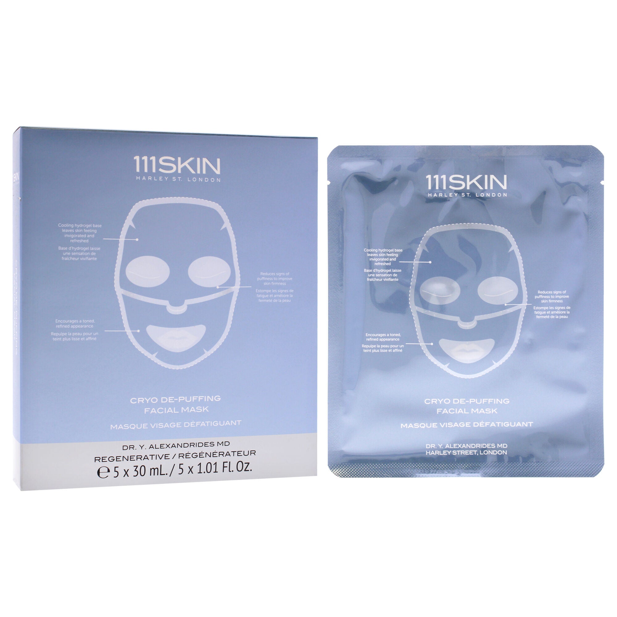 Cryo De-Puffing Facial Mask by 111Skin for Unisex - 5 Pc Mask, See Description, alternate image number 1