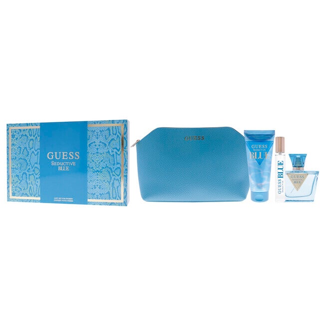 Guess Seductive Blue by Guess for Women - 4 Pc Gift Set 2.5oz EDT Spray, 3.4oz Body Lotion, 0.5oz EDT Spray, Pouch, NA, alternate image number null