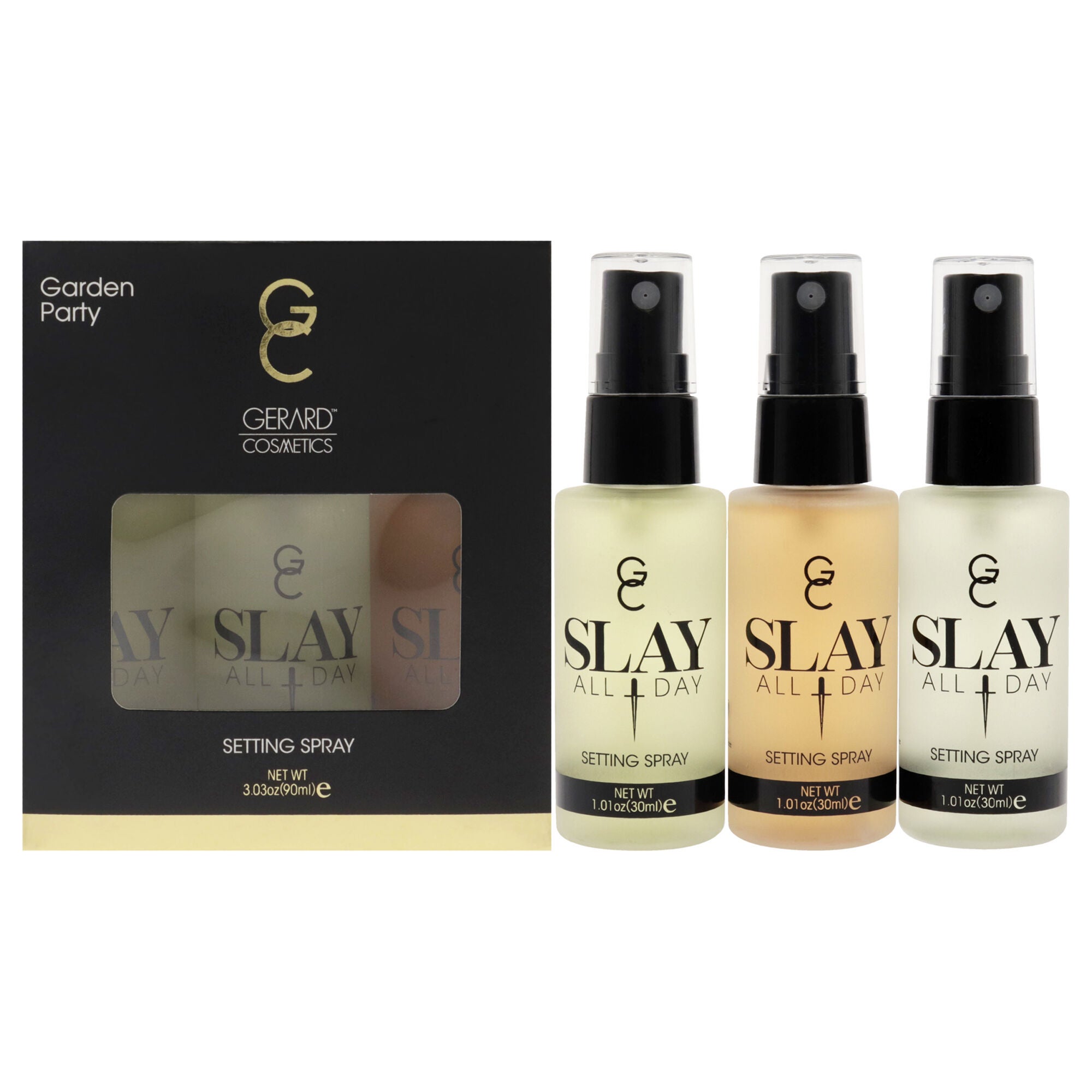 Slay All Day Setting Spray - Garden Party Set by Gerard Cosmetic for Women - 3 Pc 1.01oz Peach, 1.01 Lemongrass, 1.01oz Green Tea, See Description, hi-res image number 0