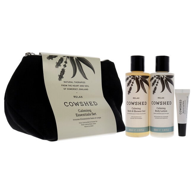 Relax Calming Essentials Set by Cowshed for Unisex - 3 Pc 3.38oz Bath and Shower Gel, 3.38 oz Body Lotion, 0.18oz Natural Lip Balm, NA, alternate image number null