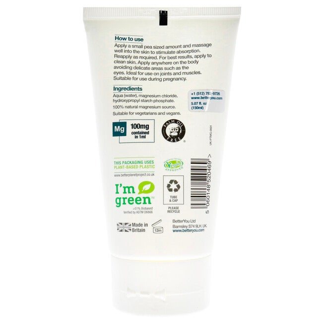 Magnesium Body Gel by BetterYou for Unisex - 5.07 oz Gel, See Description, alternate image number null