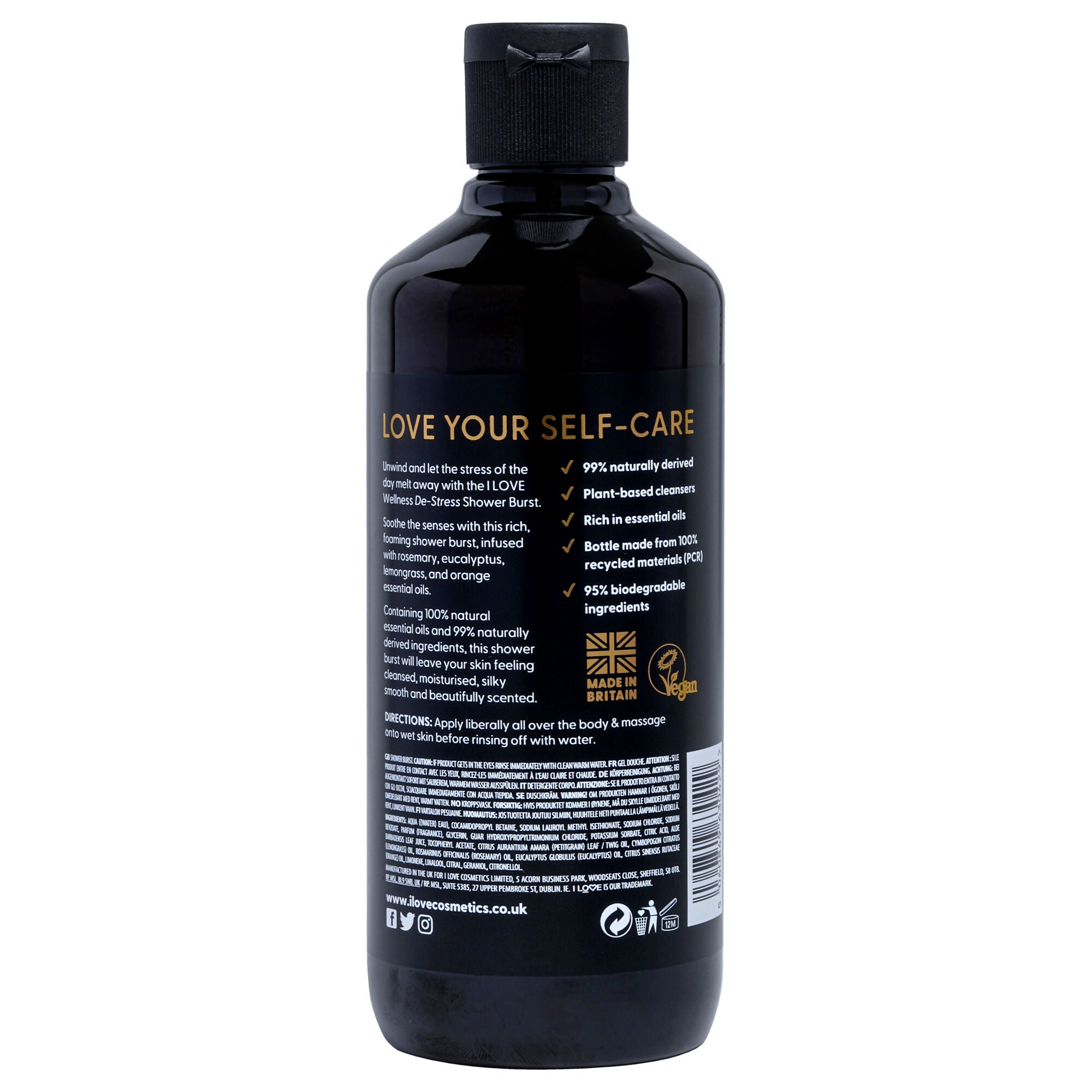 Wellness Shower Burst - De-Stress by I Love Cosmetics for Women - 16.9 oz Shower Gel, See Description, alternate image number 2