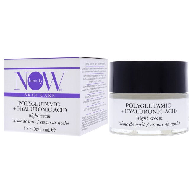 Polyglutamic Plus Hyaluronic Acid Night Cream by NOW Beauty for Unisex - 1.7 oz Cream, , alternate image number null