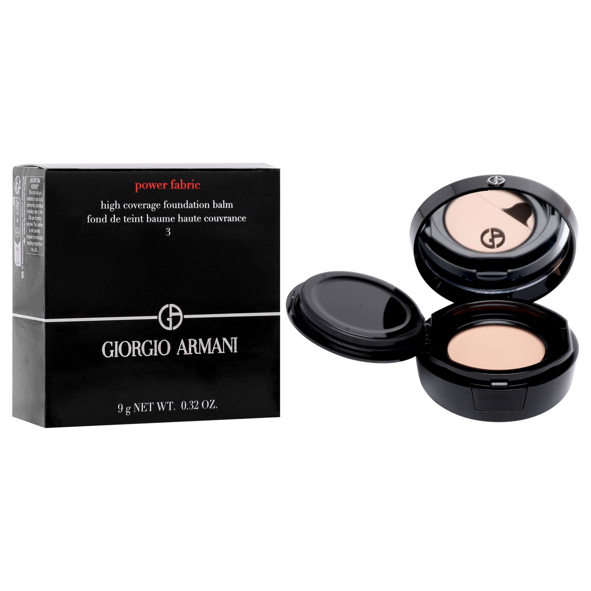Power Fabric High Coverage Foundation Balm - 03 Light by Giorgio Armani for Women - 0.32 oz Foundation, See Description, alternate image number 1