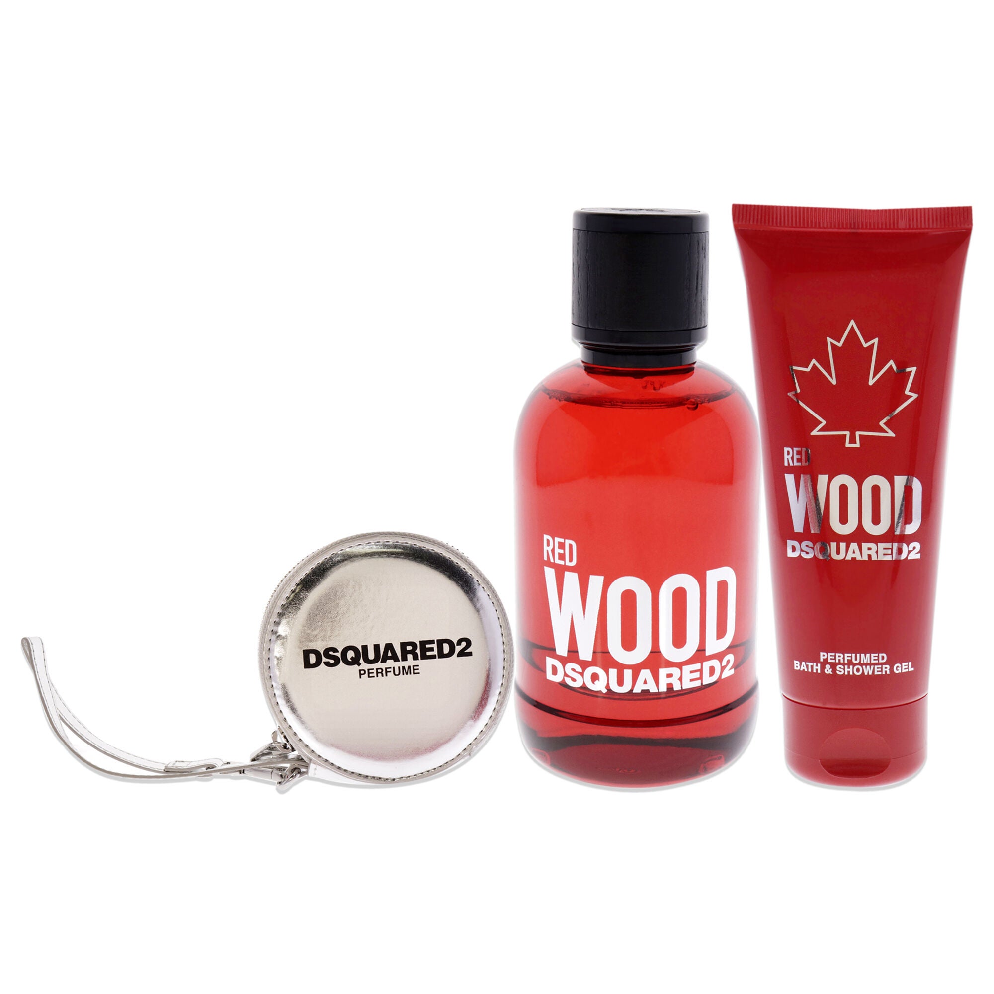 Red Wood by Dsquared2 for Women - 3 Pc Gift Set 3.4oz EDT Spray, 3.4oz Perfumed Bath and Shower Gel, Silver Round Purse, , alternate image number 5
