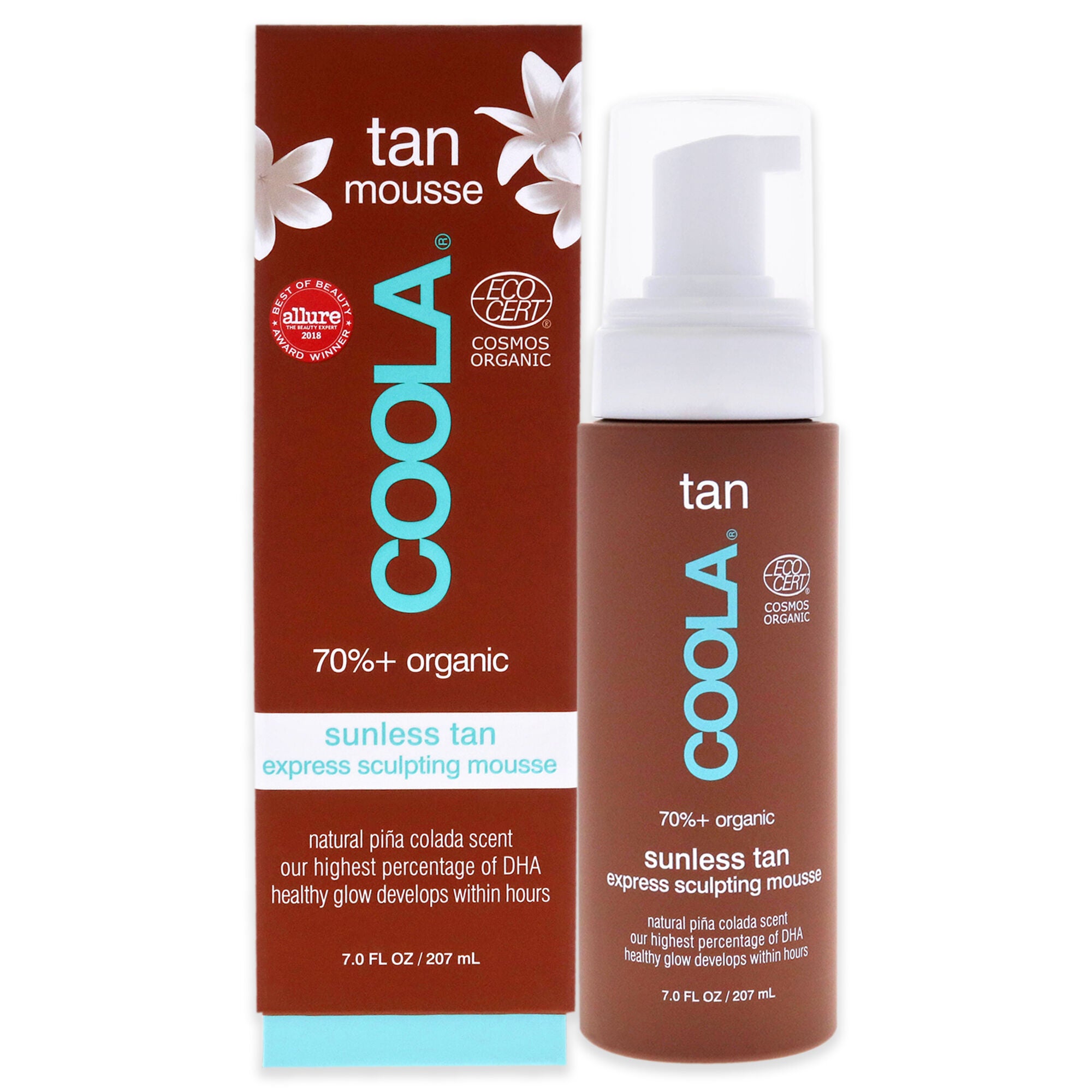 Organic Gradual Sunless Tan Express Sculpting Mousse by Coola for Unisex - 7 oz Bronzer, See Description, hi-res image number 0