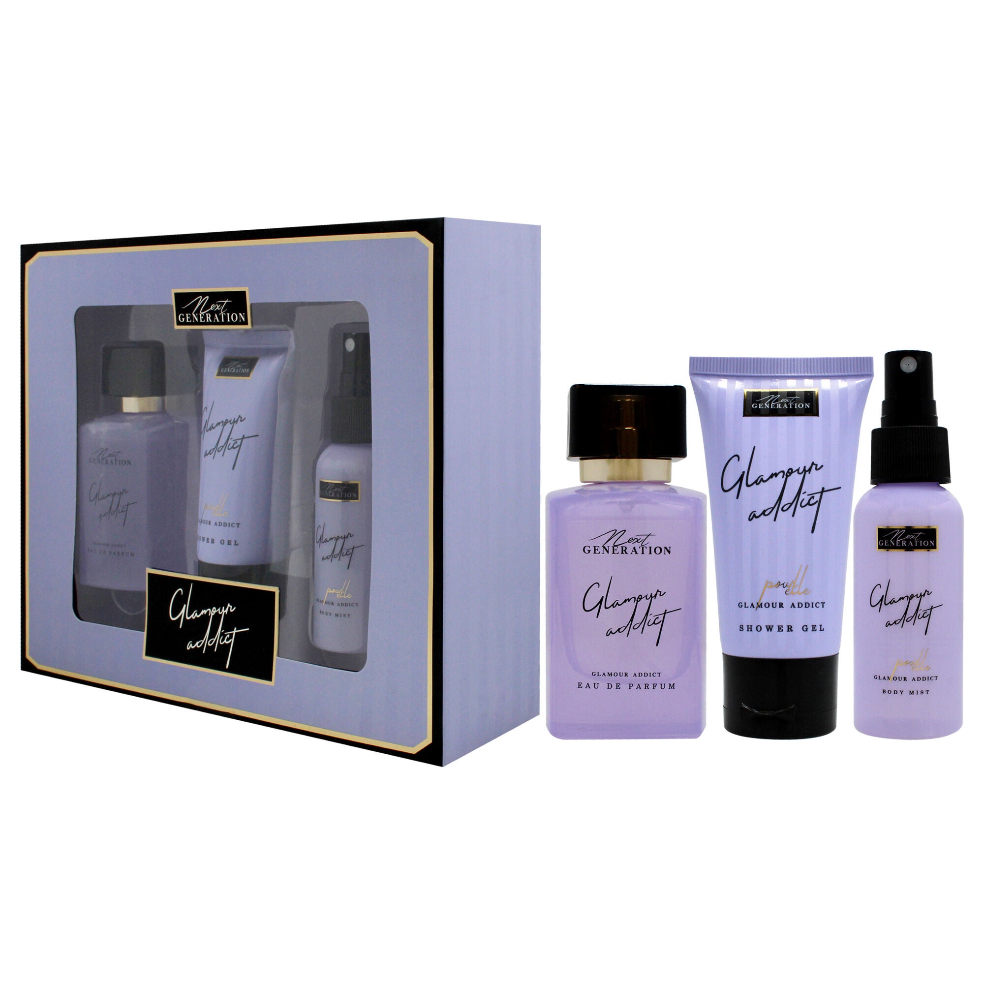 Glamour Addict by NG Perfume for Women - 3 Pc Gift Set 1.7oz EDP Spray, 1.7oz Body Mist, 1.7oz Shower Gel, See Description, alternate image number 3