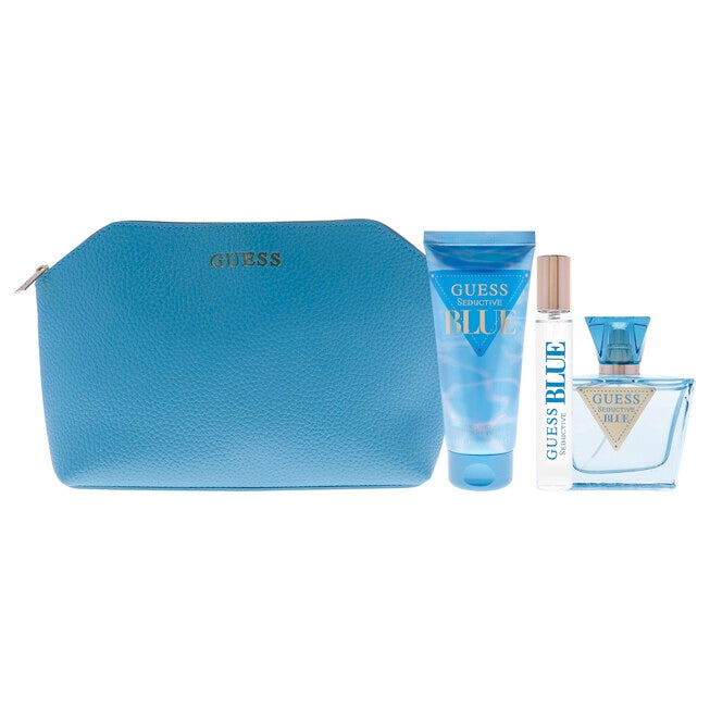 Guess Seductive Blue by Guess for Women - 4 Pc Gift Set 2.5oz EDT Spray, 3.4oz Body Lotion, 0.5oz EDT Spray, Pouch, , alternate image number null