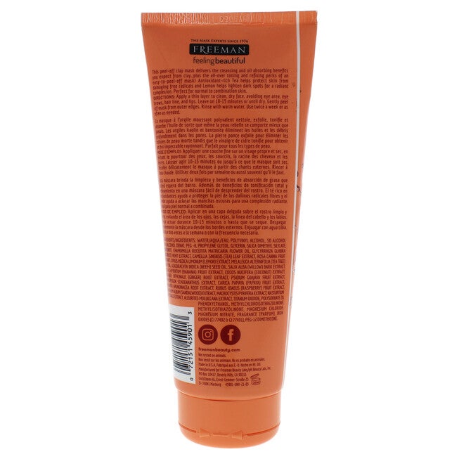 Feeling Beautiful Clearing Peel-Off Clay Mask Sweet Tea and Lemon by Freeman for Unisex - 6 oz Mask, See Description, alternate image number null