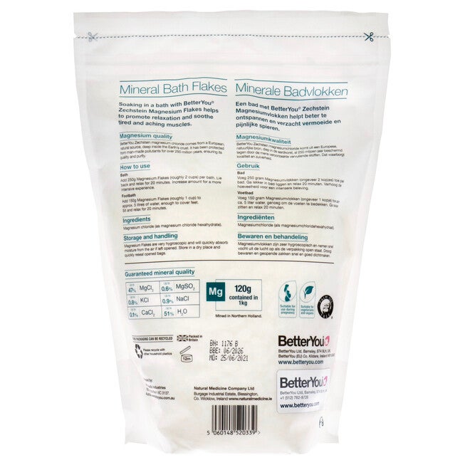 Magnesium Flakes by BetterYou for Unisex - 35.2 oz Bath Salt, NA, alternate image number null