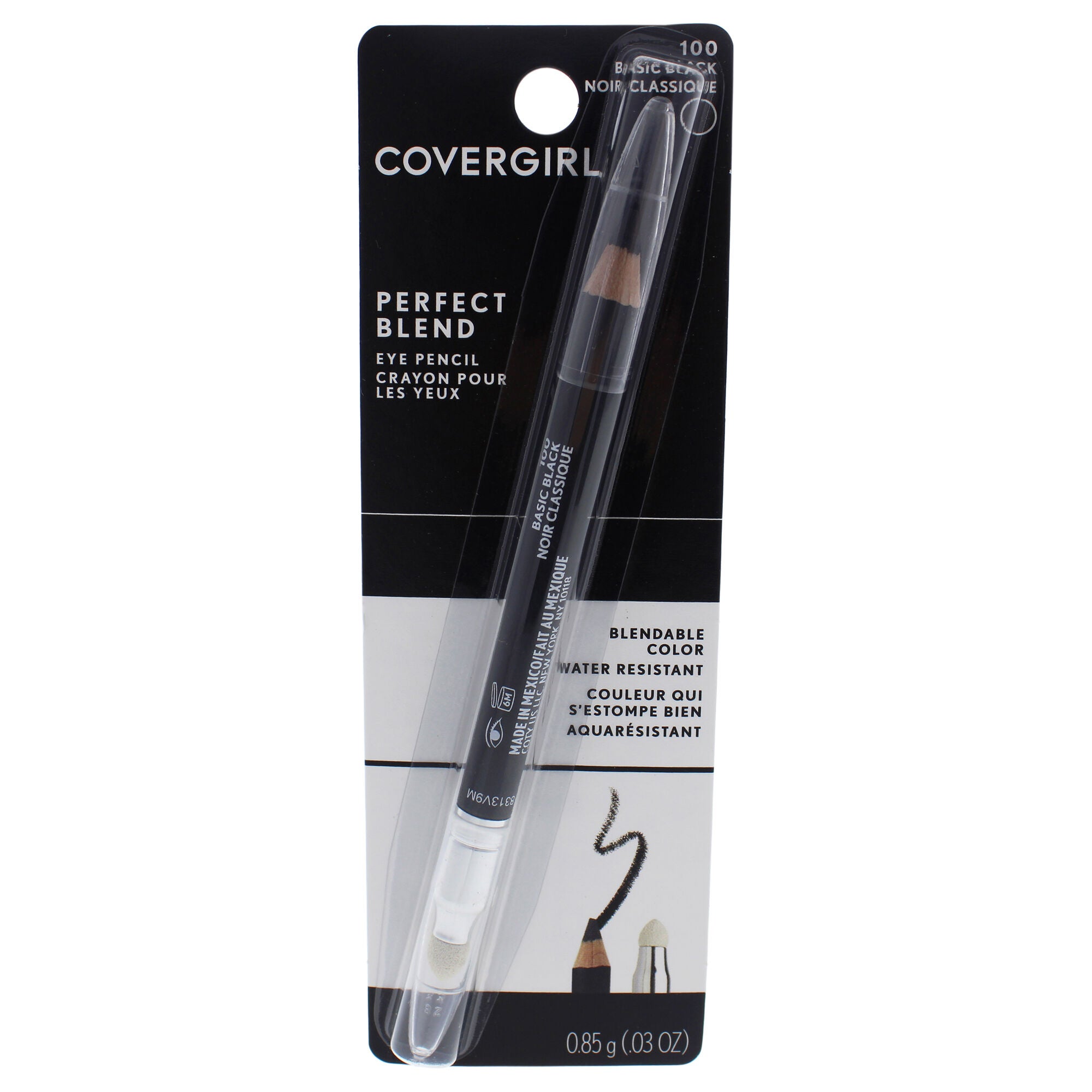 Perfect Blend Eye Pencil - 100 Basic Black by CoverGirl for Women - 0.3 oz Eye Pencil, See Description, hi-res image number 0