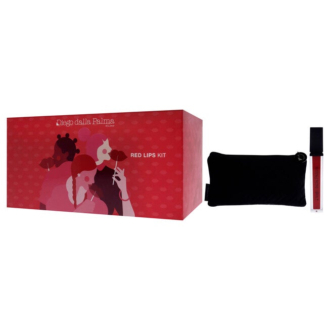 Red Lips Kit by Diego Dalla Palma for Women - 3 Pc 0.3oz Push Up Gloss Lip Gloss - 51, 0.04oz Makeupstudio Stay On Me Lip Liner - 46, Pouch, , alternate image number null