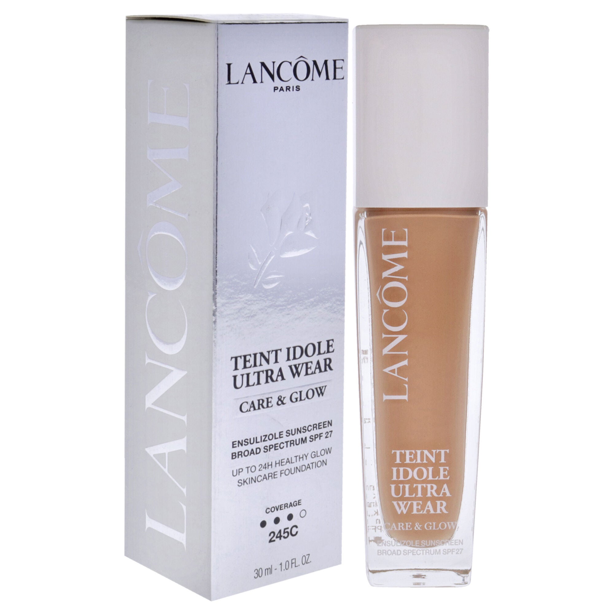 Teint Idol Ultra Wear Care and Glow SPF 27 - 245C Light With Cool Pink Undertones by Lancome for Women - 1 oz Foundation, See Description, alternate image number 1