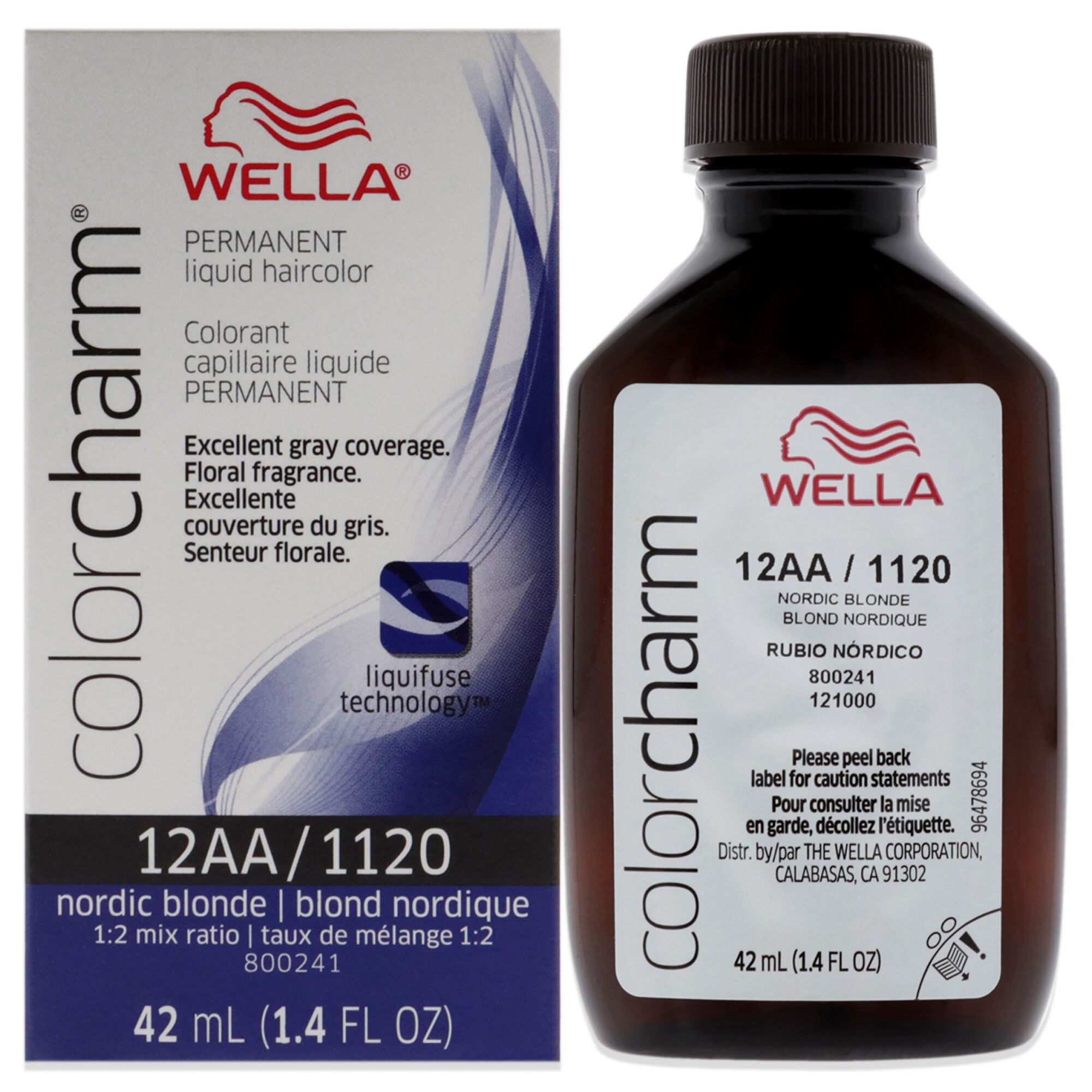 Color Charm Permanent Liquid Hair Color - 1120 12AA Nordic Blonde by Wella for Unisex - 1.42 oz Hair Color, See Description, hi-res image number 0