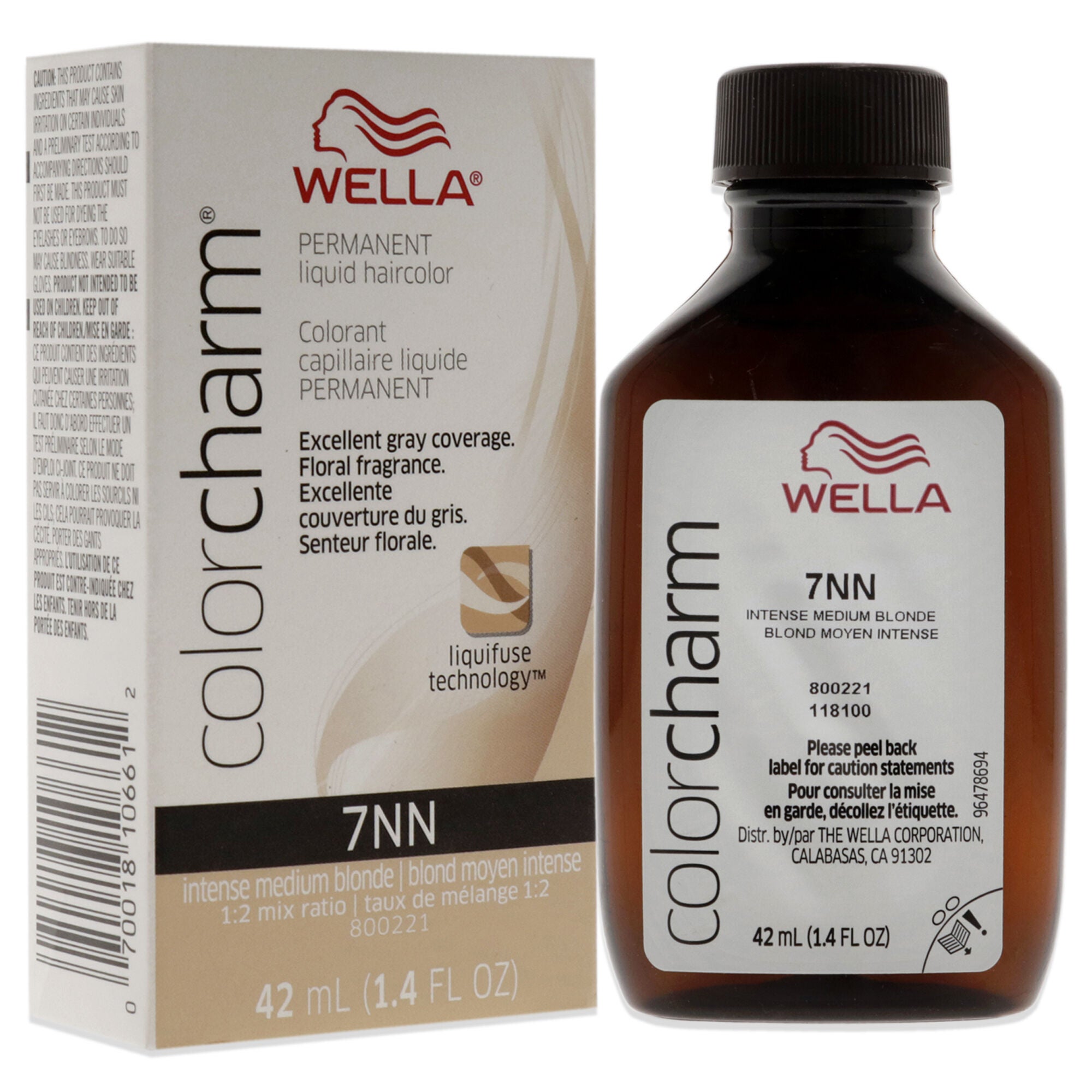 Color Charm Permanent Liquid Hair Color - 7NN Intense Medium Blonde by Wella for Unisex - 1.42 oz Hair Color, See Description, alternate image number 2