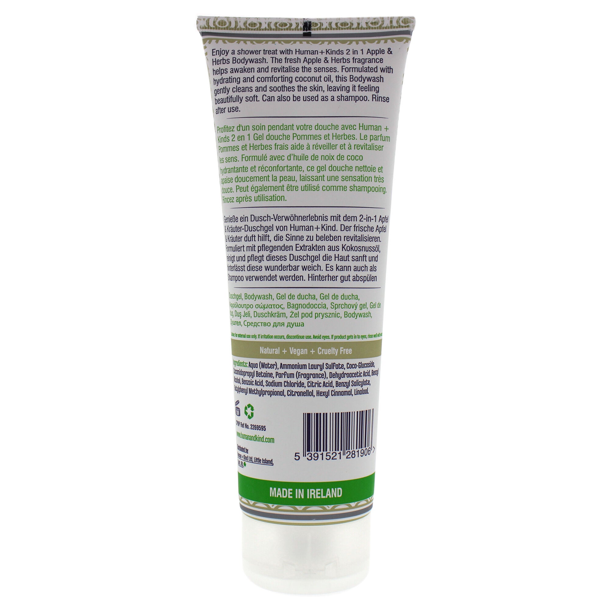 Body Wash - Apple and Herbs by Human+Kind for Unisex - 8.45 oz Body Wash, See Description, alternate image number 1