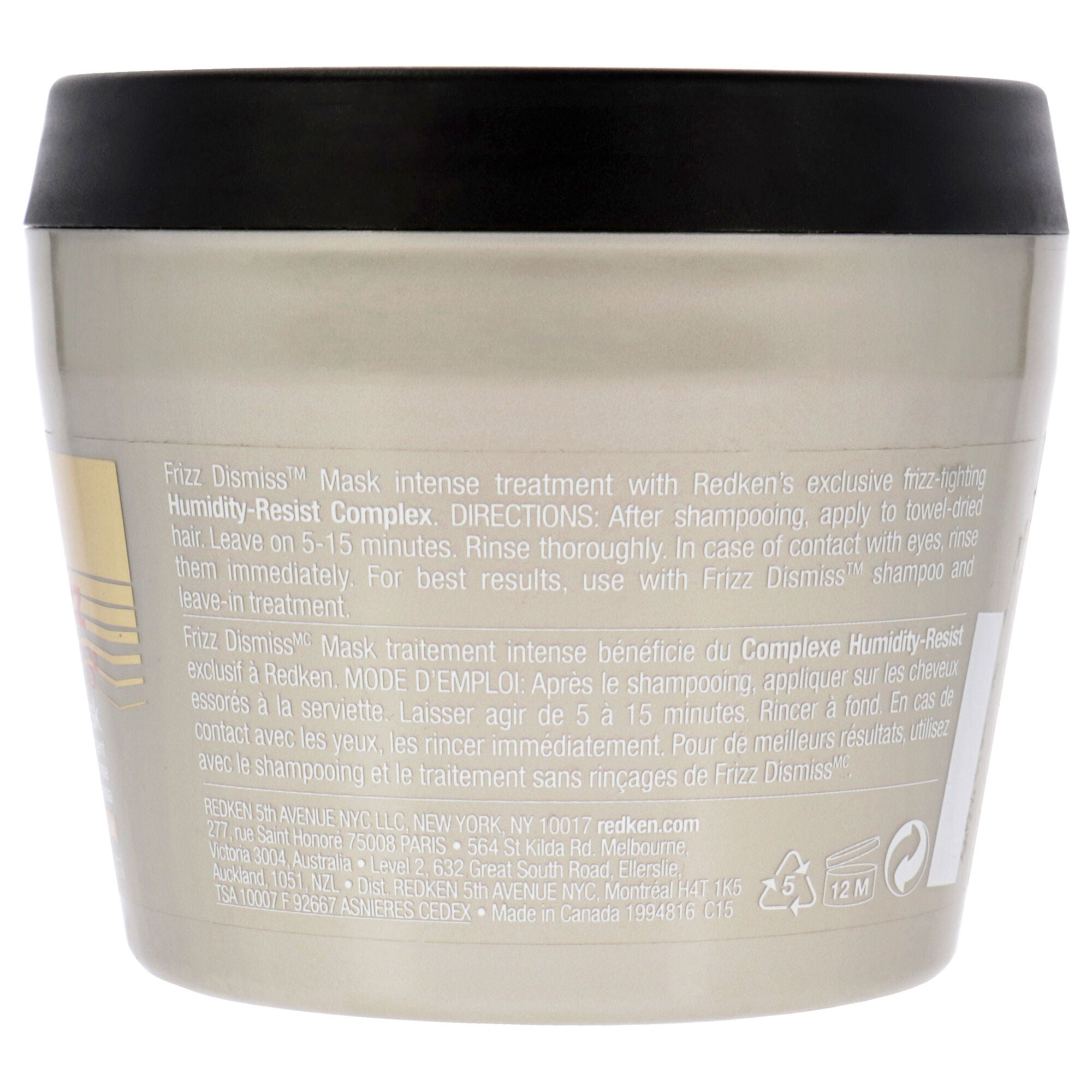 Frizz Dismiss Mask Intense Smoothing Treatment by Redken for Unisex - 8.5 oz Masque, See Description, alternate image number 2