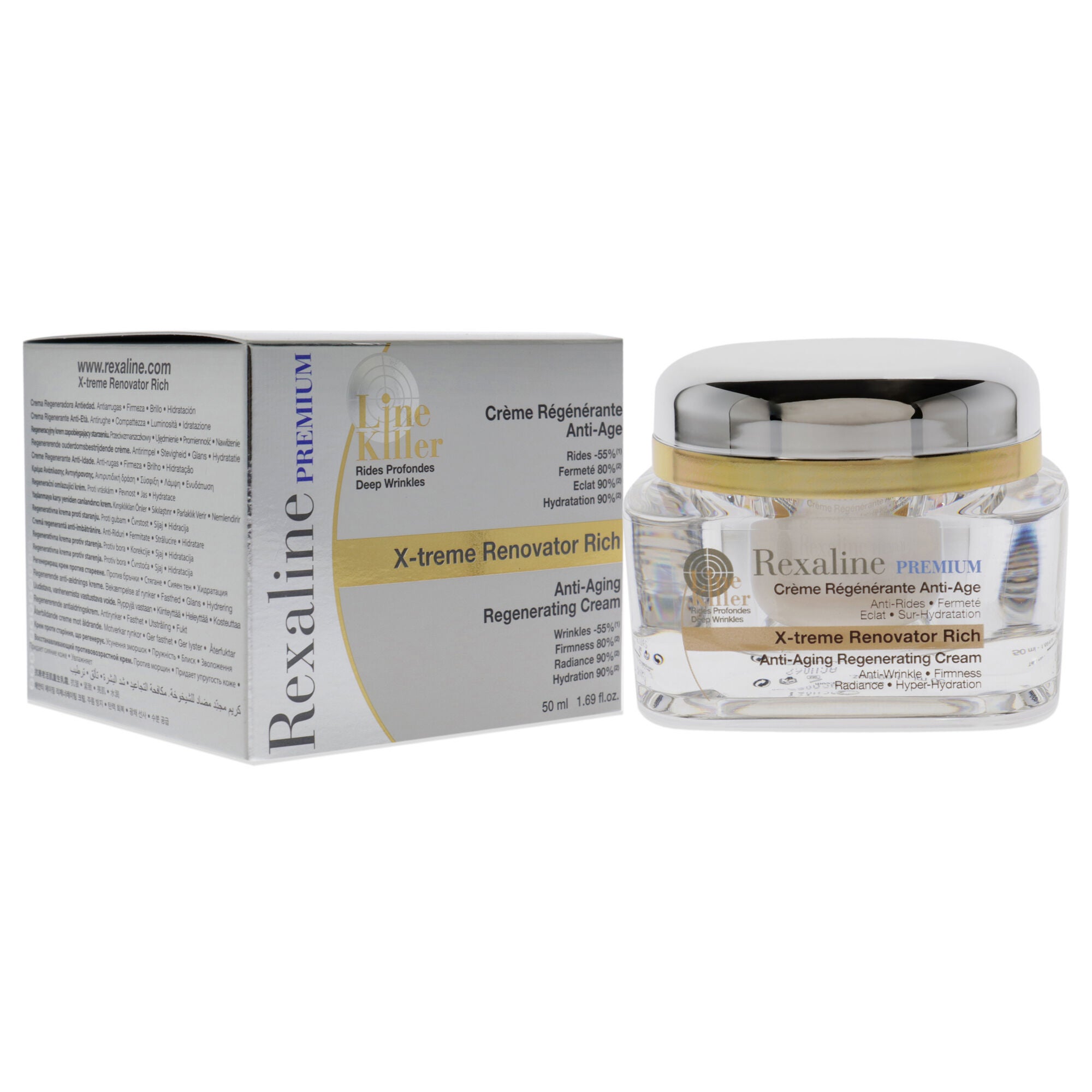 Line Killer X-Treme Renovator Rich Anti-Aging Regenerating Cream by Rexaline for Unisex - 1.69 oz Cream, See Description, alternate image number 2