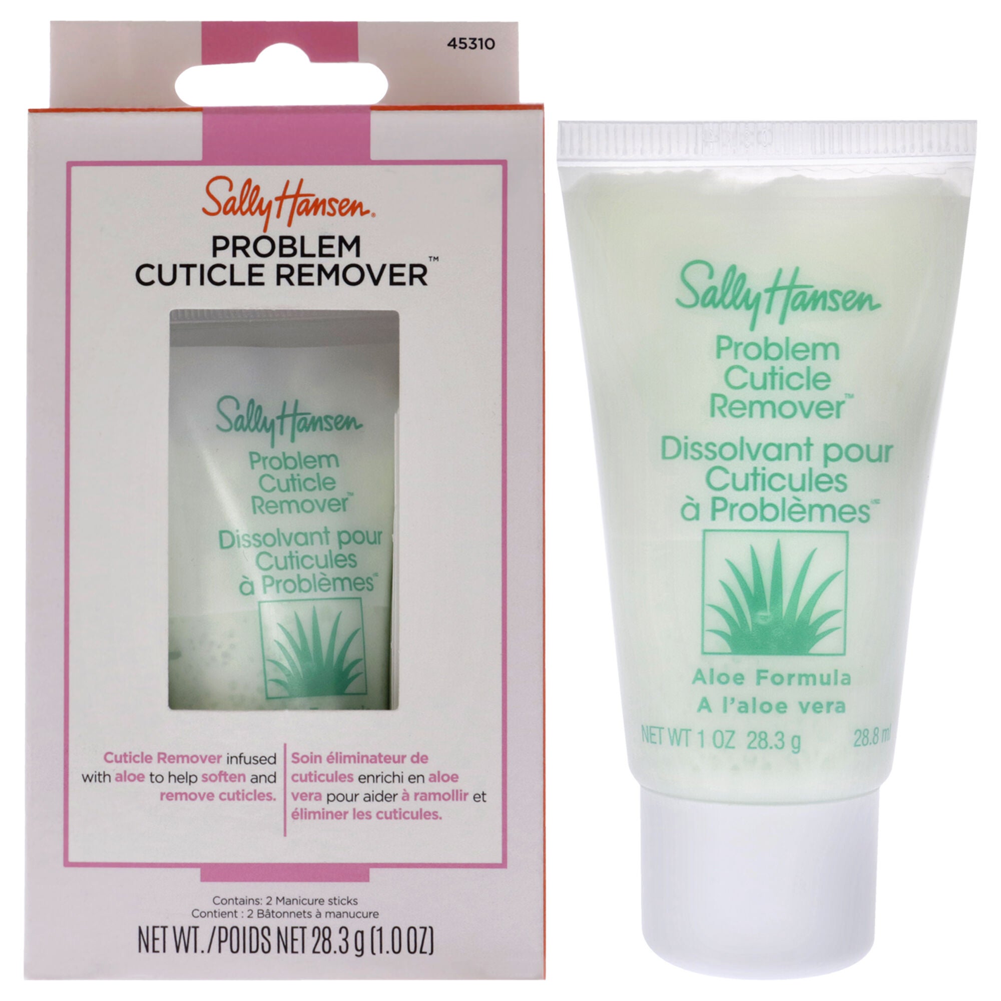 Problem Cuticle Remover by Sally Hansen for Women - 3 Pc 1oz Cuticle Remover, 2 Manicure Sticks, See Description, hi-res image number 0