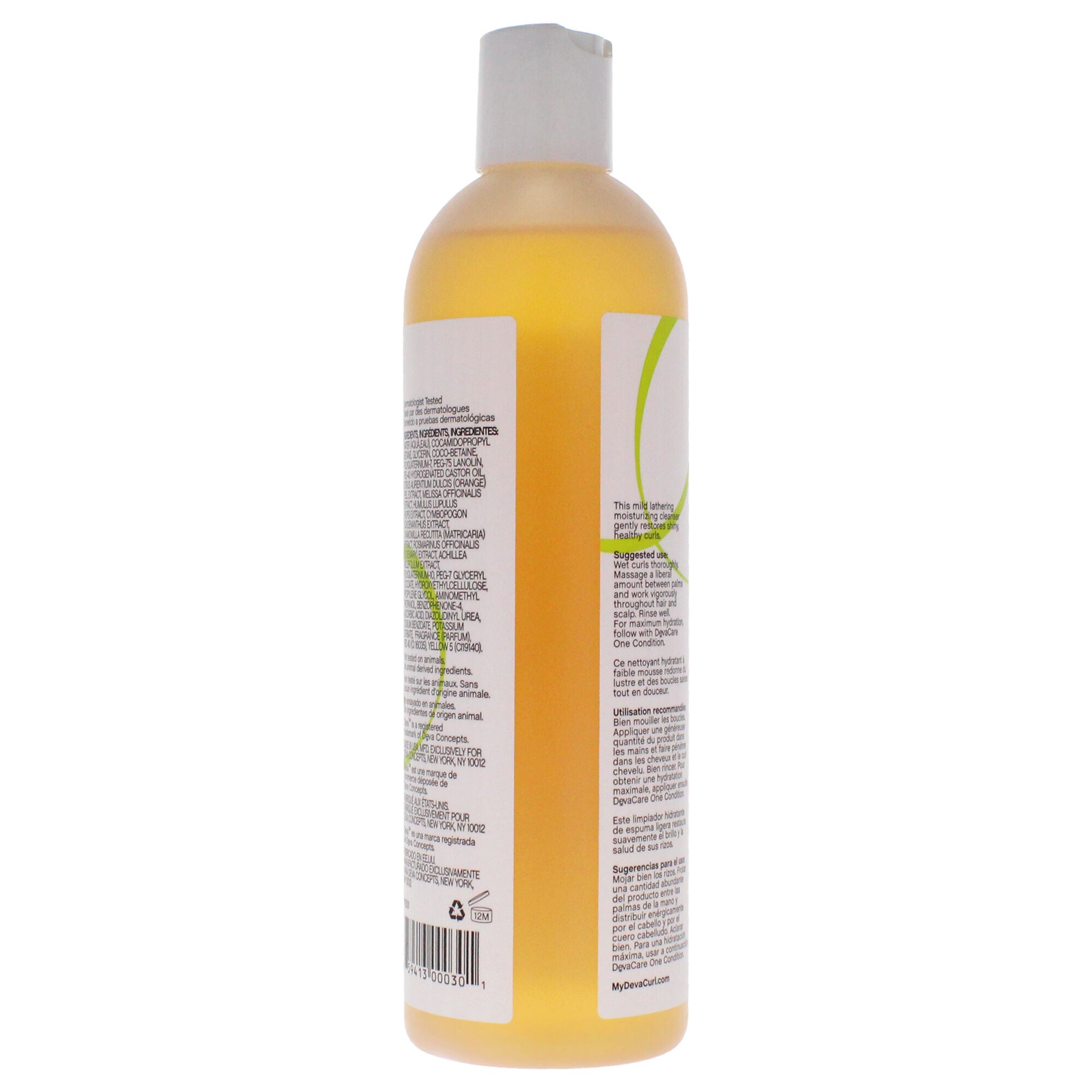 DevaCare Low-Poo No-Fade Mild Lather Cleanser by DevaCurl for Unisex - 12 oz Cleanser, See Description, alternate image number 1