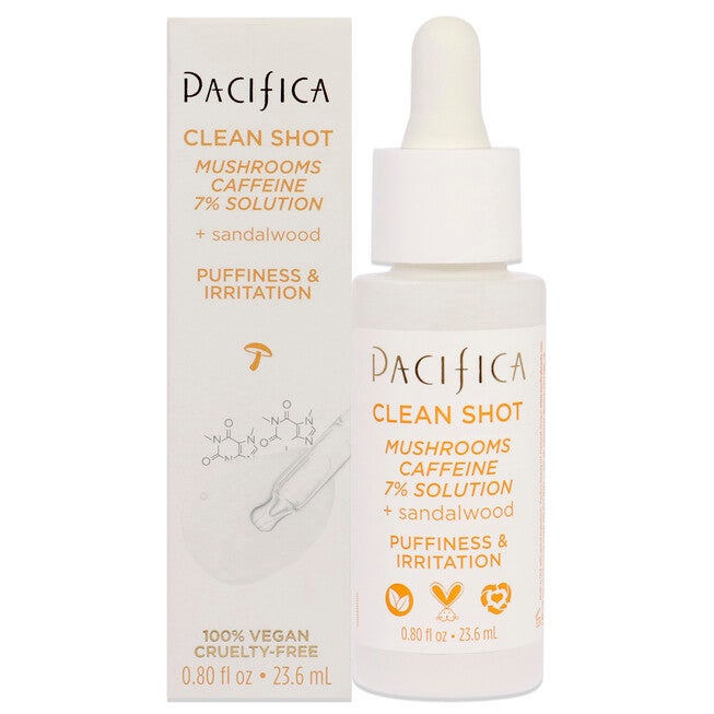 Clean Shot Mushrooms and Caffeine 7 Percent by Pacifica for Unisex - 0.80 oz Serum, See Description, hi-res image number 0