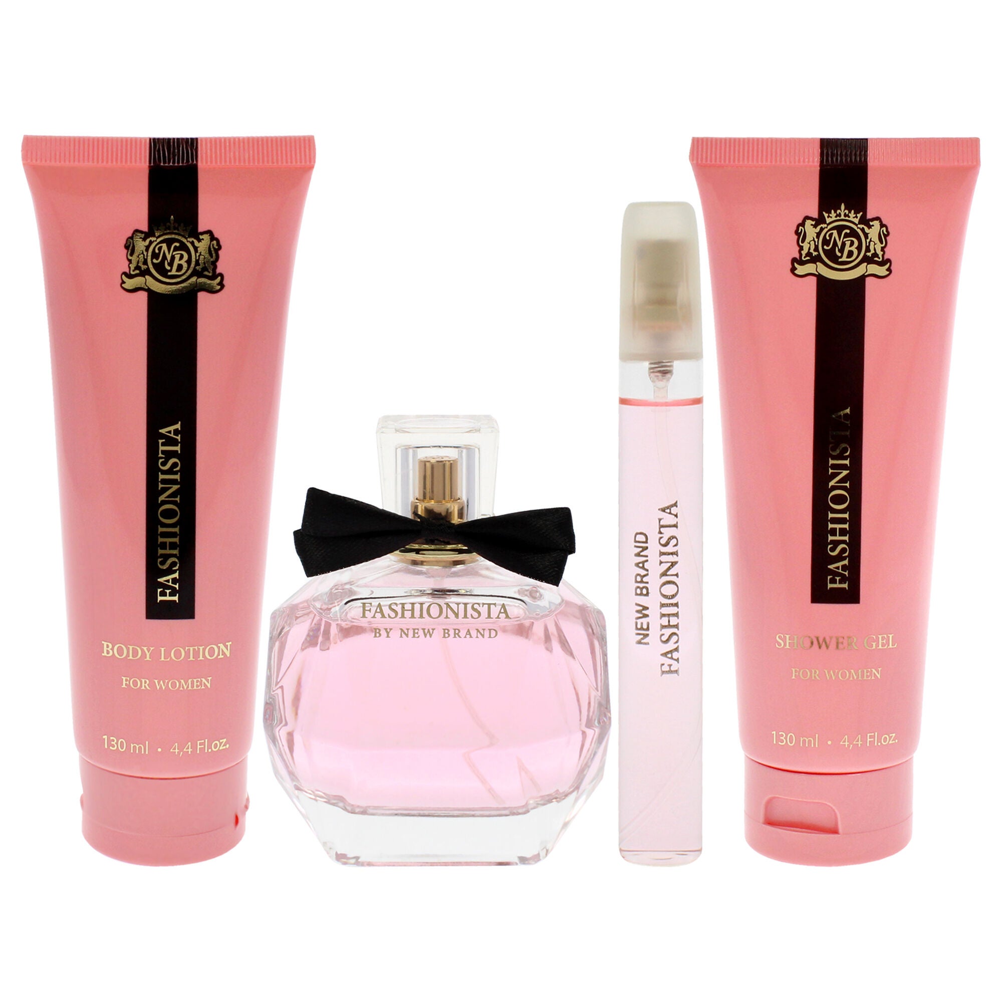 Prestige Fashionista by New Brand for Women - 4 Pc Gift Set 3.4oz EDP Spray, 0.5oz EDP Spray, 4.4oz Shower Gel, 4.4oz Body Lotion, See Description, alternate image number 3