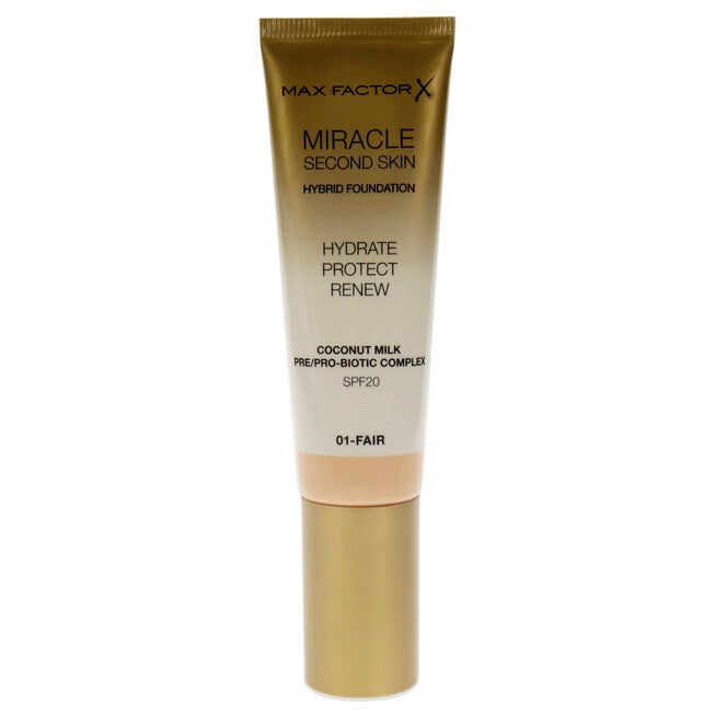 Miracle Second Skin Foundation SPF 20 - 01 Fair by Max Factor for Women - 1.01 oz Foundation, See Description, hi-res image number 0