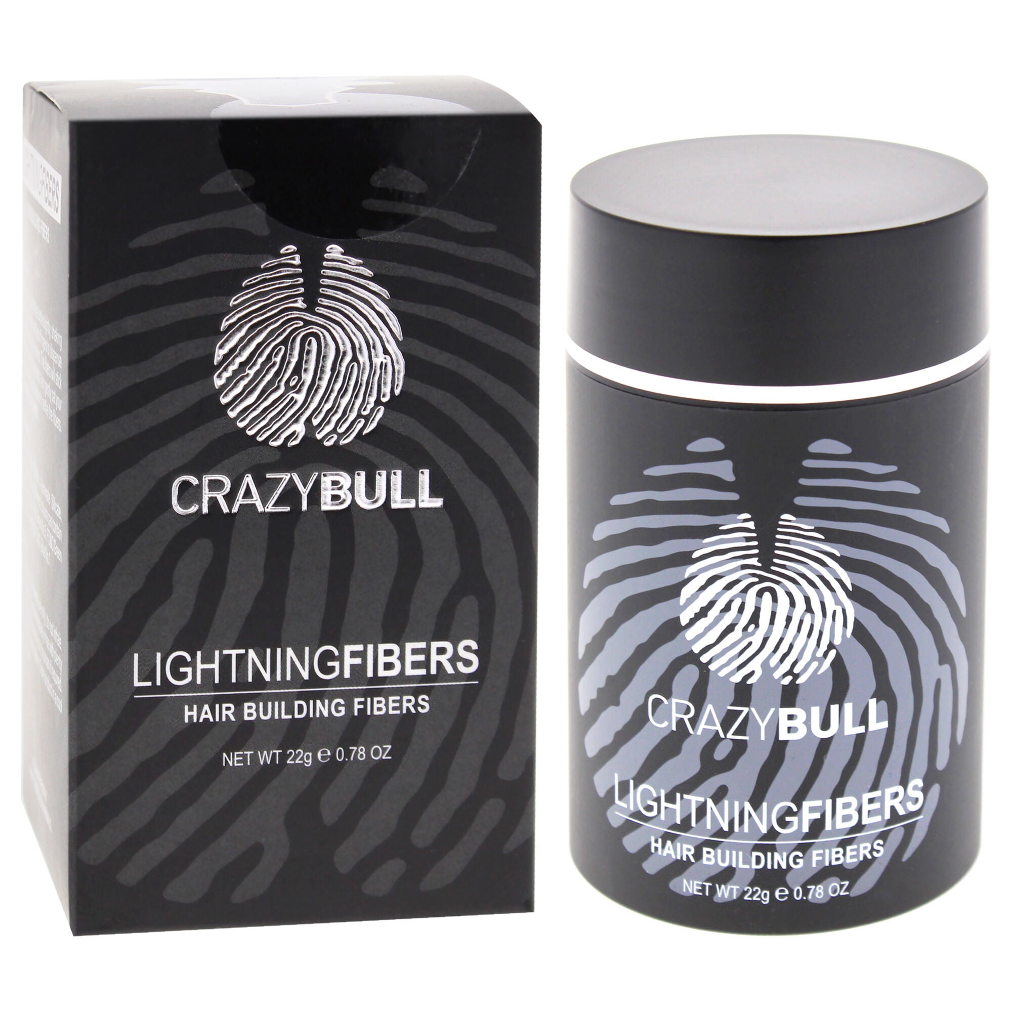 Lightning Hair Building Fibers - 4 Medium Brown by Crazy Bull Hair for Men - 0.78 oz Fiber, See Description, alternate image number 1