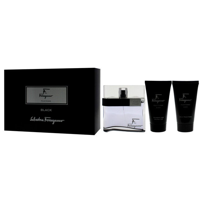 F Black by Salvatore Ferragamo for Men - 3 Pc Gift Set 3.4oz EDT Spray, 2.5oz Shampoo and Shower Gel, 2.5oz After Shave Balm, NA, alternate image number null